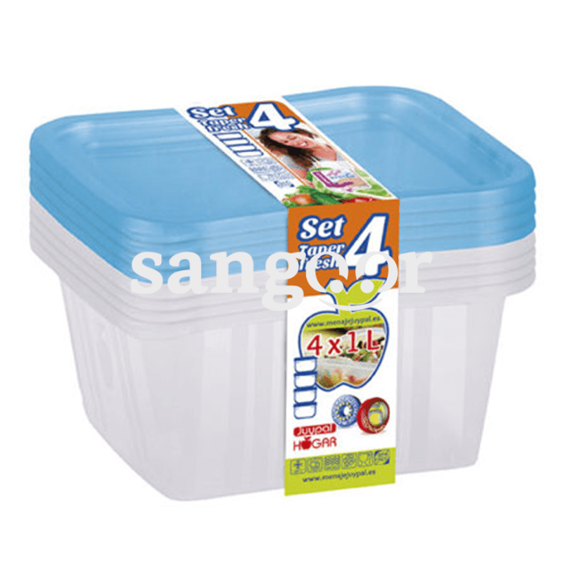 HOGAR-BOITE-OVALE-TAPERFRESH-BLEU-SET-4P-1L