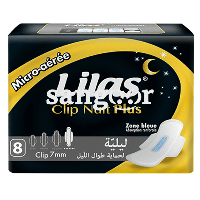 LILAS-SERVIETTE-FEMININE-POCKET-NUIT-PLUS-8PCS