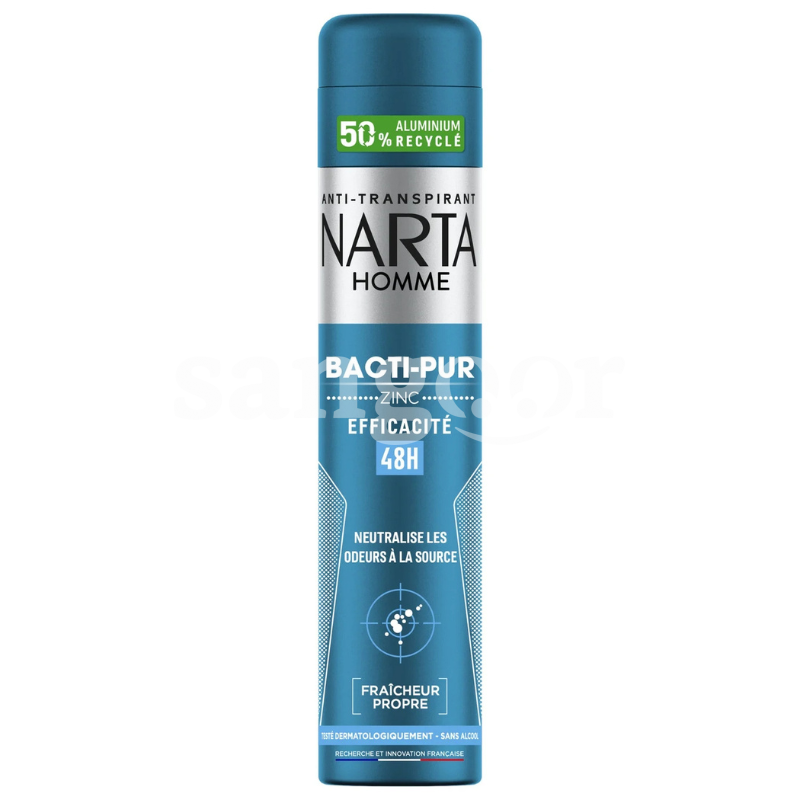 NARTA DEODORANT 200ML BACTI PUR HOMME NARTA-DEODORANT-200ML-BACTI-PUR-HOMME.png.Prix Tunisie