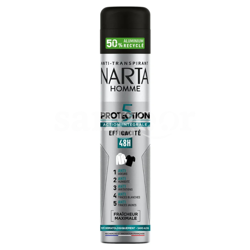NARTA DEODORANT 200ML PROTECTION5 MEN NARTA-DEODORANT-200ML-PROTECTION5-MEN.png.Prix Tunisie