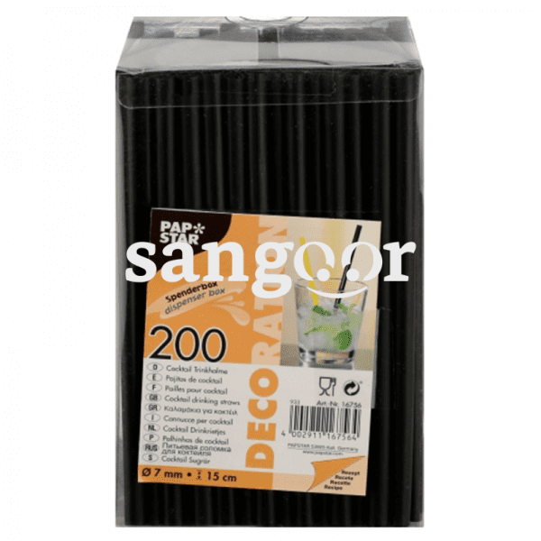 PAP STAR PAILLES POUR COCKTAIL NOIR 200P