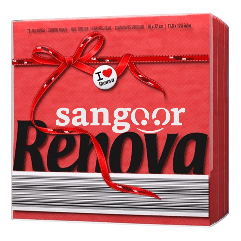 RENOVA-SERVIETTE-DE-TABLE-32.30-REDLABEL-1PLI-ROUGE