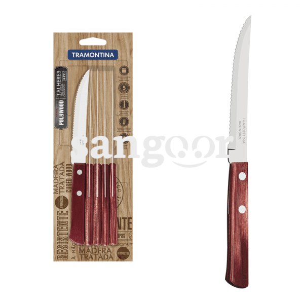 TRAMONTINA COUTEAUX STEAK POLYWOOD 6P