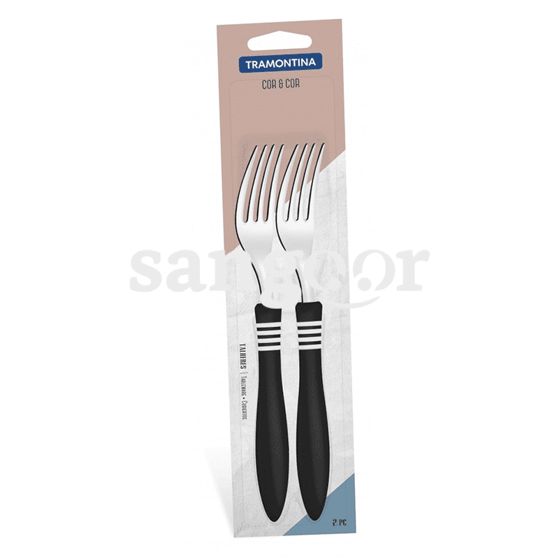 TRAMONTINA FOURCHETTES NOIR COR ET COR 2P TRAMONTINA FOURCHETTES NOIR COR ET COR 2P