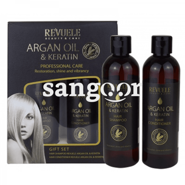 REVUELE KIT SHAMPOINGAPRES SHAMPOING ARGAN OIL ET KERATIN 1