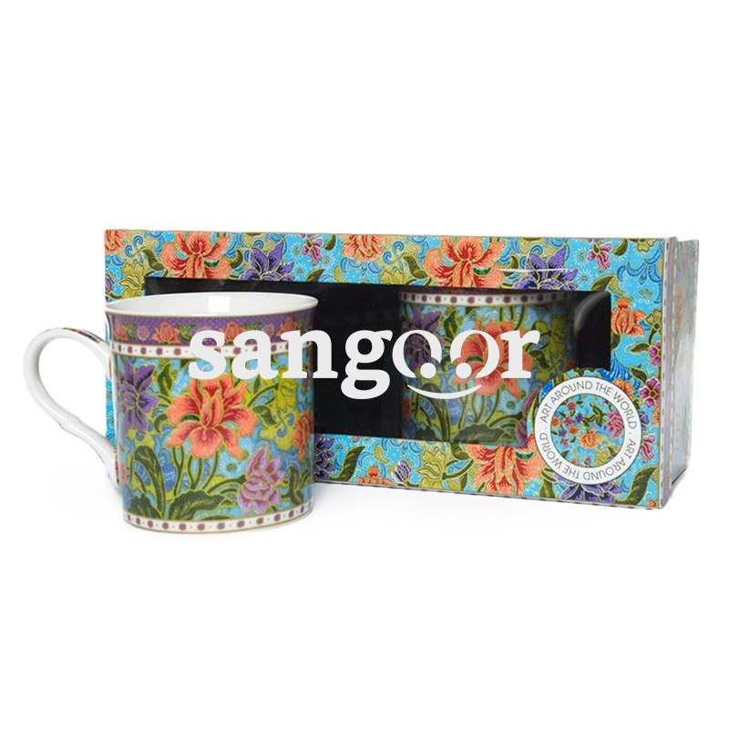 EASY LIFE SET DE 2 MUGS PORCELAINE BATIK PURPLE