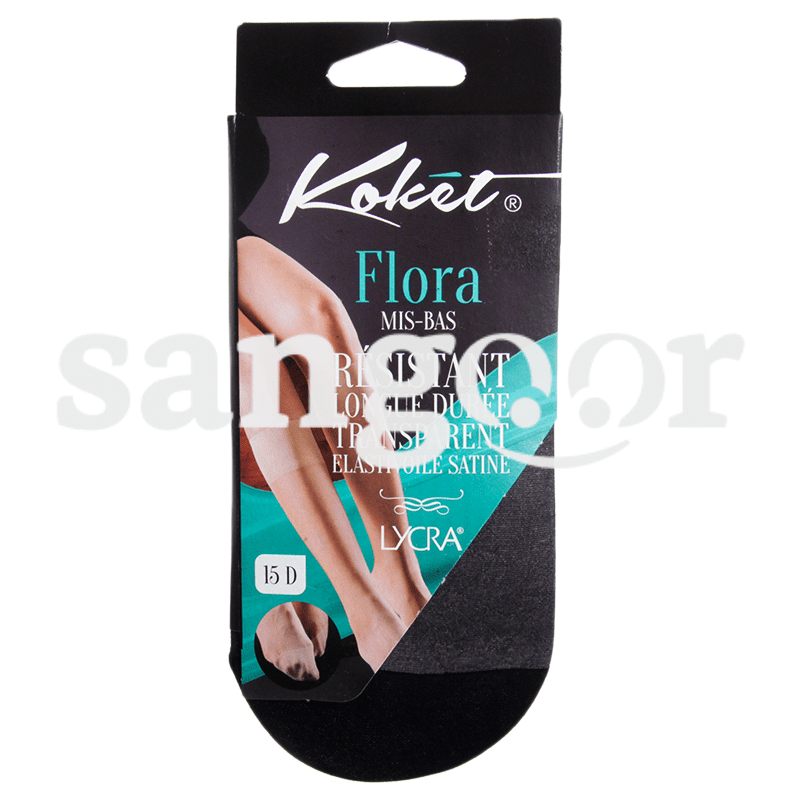 KOKET MI BAS LYCRA FLORA NOIR 2 PAIRES