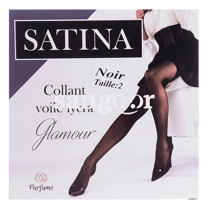 SATINA COLLANT VOILE LYCRA GLAMOUR NOIR T2