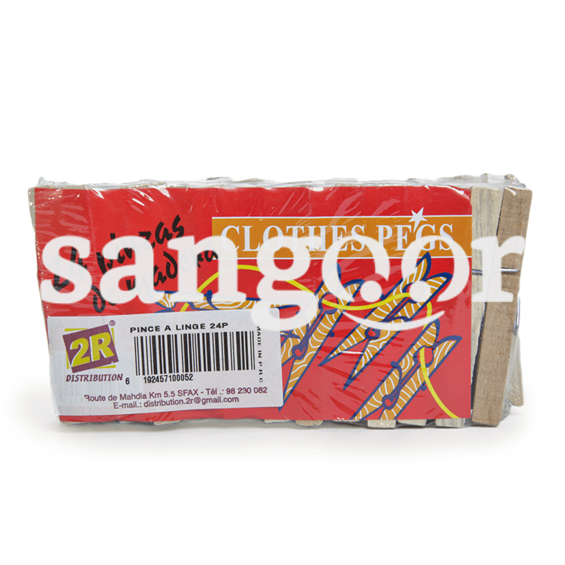 2R PINCE A LINGE BOIS 24PIECES