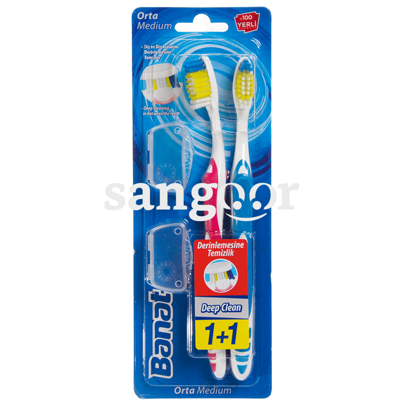 BANAT BROSSE A DENT DEEP CLEAN MEDIUM 2PCS