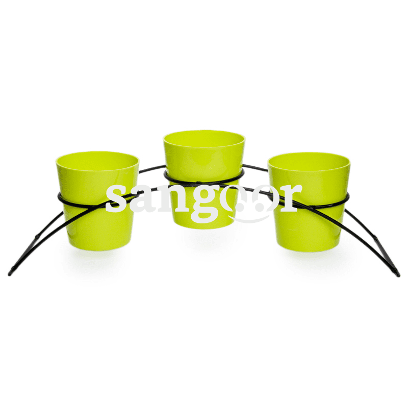 DONICZKA COFFRET POTS GEOMETRIC LIME ARCHE 13CM 3PCS