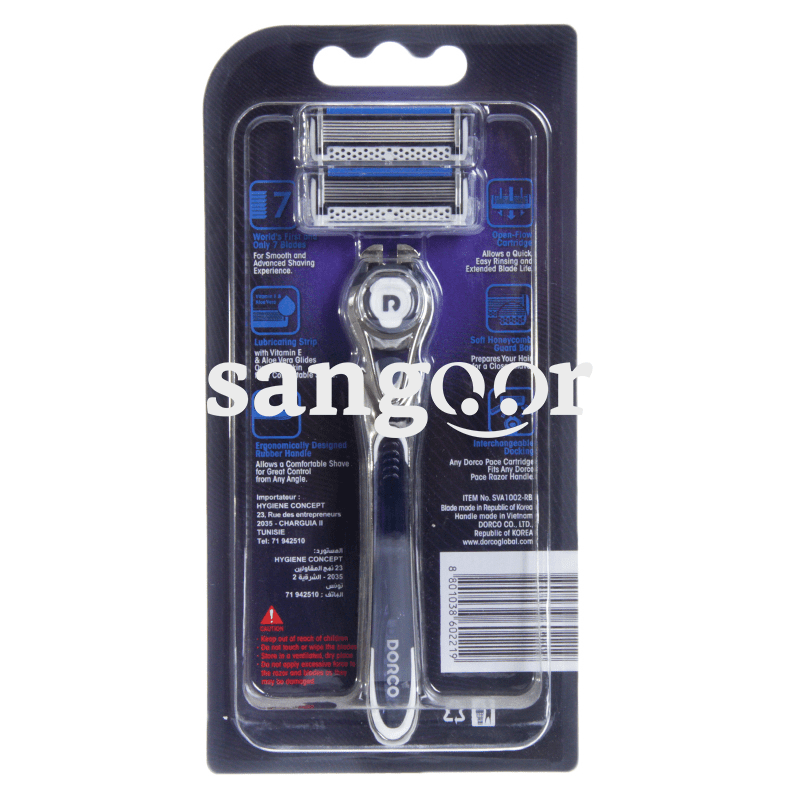 DORCO RASOIR 7 LAMES +2 RECHARGE