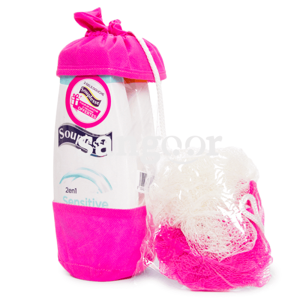 SOUPLESSE GEL DOUCHE LOT2 VANILLE 380ML+FLEUR DOUCHE GRAT