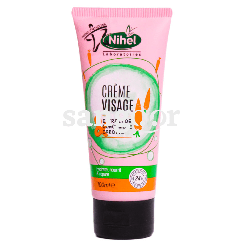 NIHEL CREME VISAGE EXTRAIT DE CONCOMBRE CAROTTE 100ML