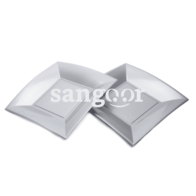 PARTY STYLE ASSIETTES GRIS 180180MM 6P