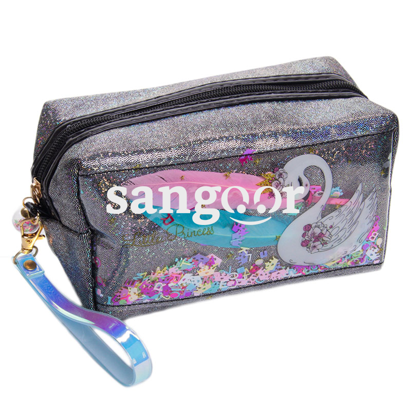 TROUSSE DE MAQUILLAGE PLUME ARGENT