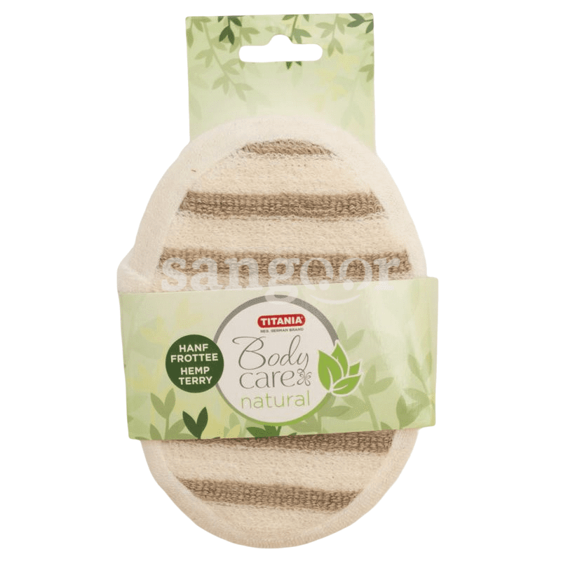 TITANIA EPONGE DE BAIN OVALE EN CHANVRE TERRY BEIGE REF7701