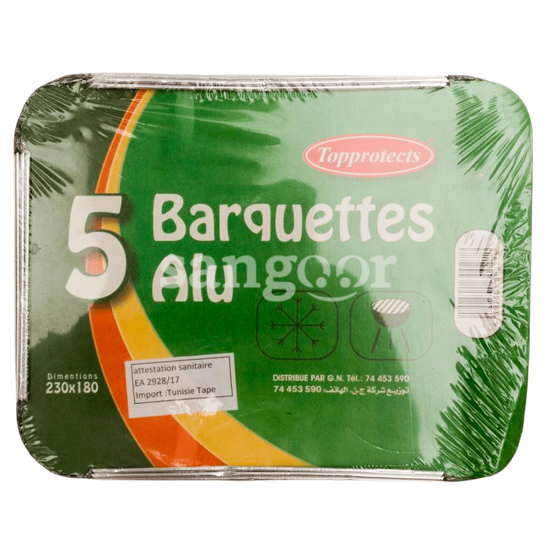 TOP PROTECT BARQUETTES ALUMINUIM AVEC COUVERCLE 230180 5PCS