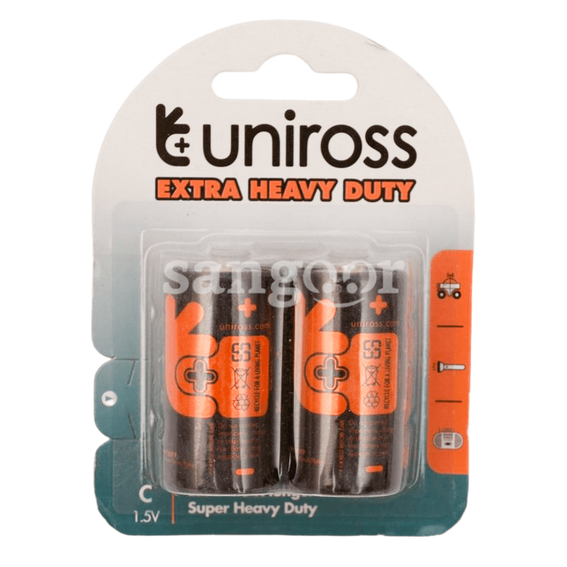 UNIROSS PILE SALINE EXTRA HEAVY DUTY BP2 R14 1.5V