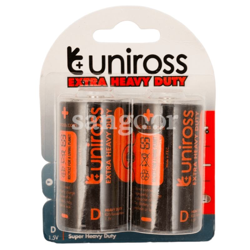 UNIROSS PILE SALINE EXTRA HEAVY DUTY BP2 R20 1.5V