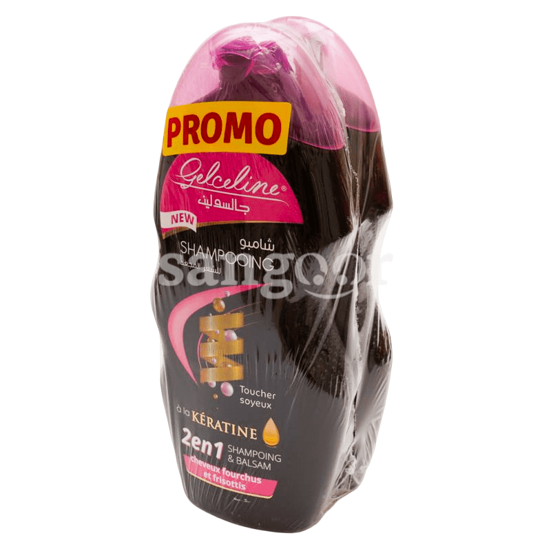 GELCELINE SHAMPOING AU KERATINE LOT DE 2PCS 400ML