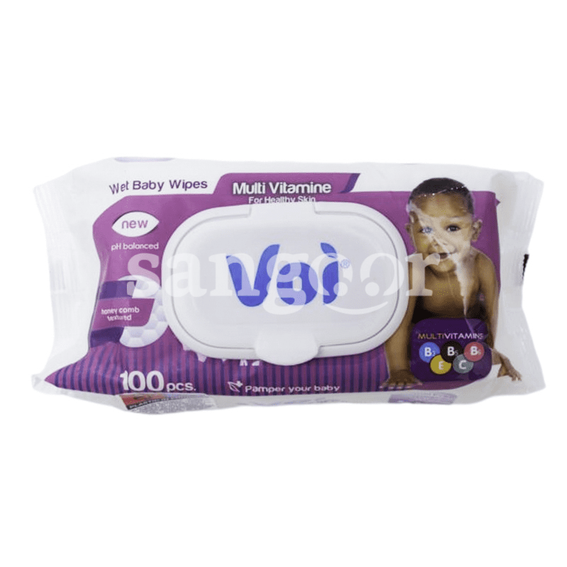 LINGETTES BEBE 100PCS VOI MULTI VITAMINE MAUVE