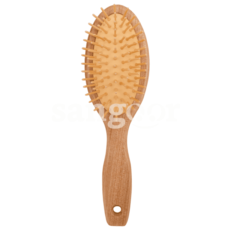 BROSSE CHEVEUX EN BOIS ROND