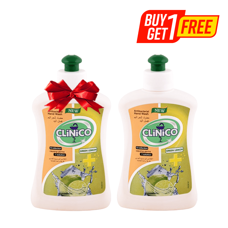 CLINICO SAVON LIQUIDE 220ML BACTERICIDE GREEN LEMON+1GRAT