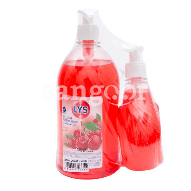 LYS SAVON LIQUIDE 1L CERISES+400ML GRAT