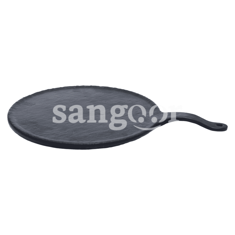 MELAMINE PLAT ROND AVEC MANCHE NOIR REF JM16909