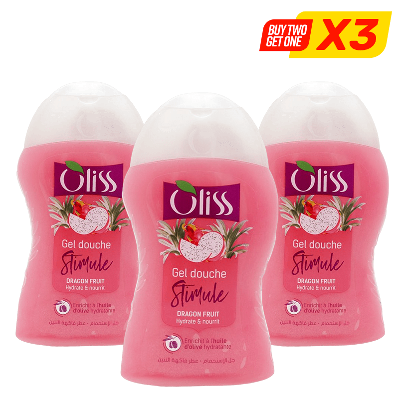OLISS GEL DOUCHE LOT2 400ML DRAGON FRUIT 2+1GRAT