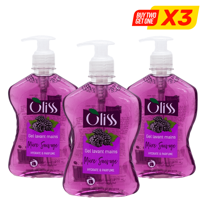 OLISS SAVON LIQUIDE LOT2 400ML MURE SAUVAGE 2+1GRAT
