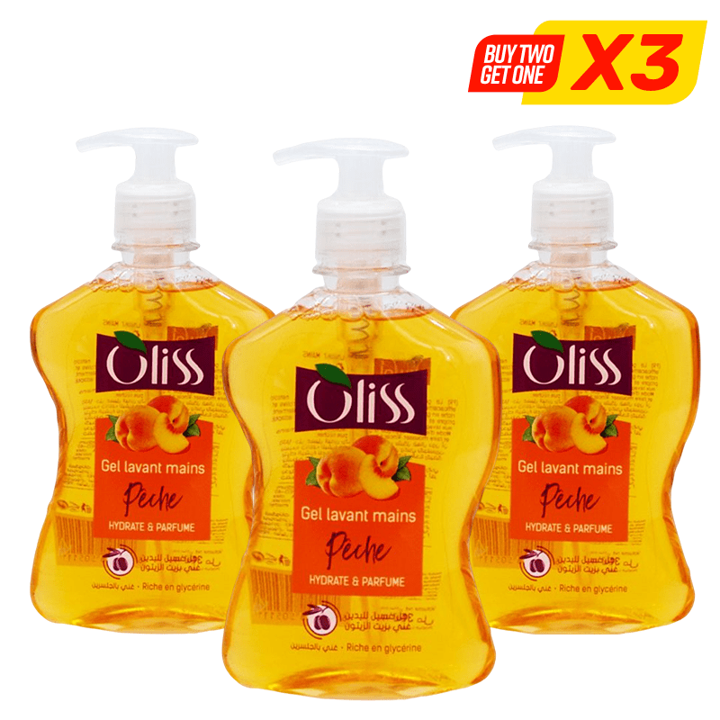 OLISS SAVON LIQUIDE LOT2 400ML PECHE 2+1GRAT