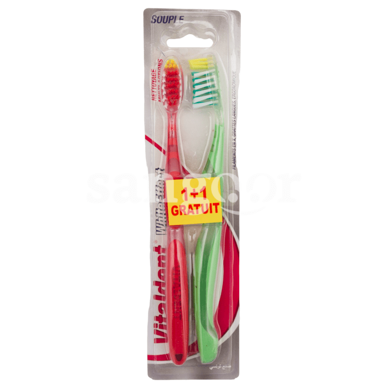 VITALDENT BROSSE A DENT BLANCHEUR SOUPLE 1+1GRATUIT