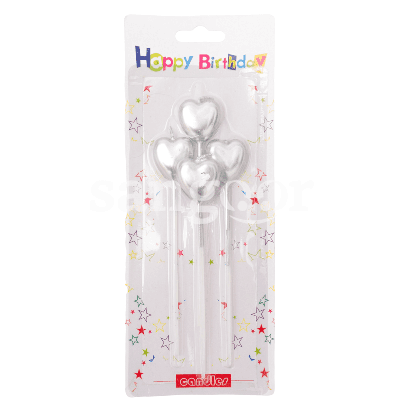 HAPPY BIRTHDAY BOUGIE METALISE 4PCS