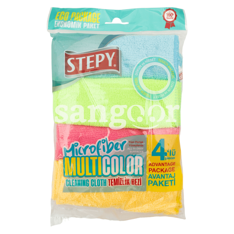 LAVETTE MICROFIBRE MULTI USAGE LOT 4PCS STEPY 3030CM