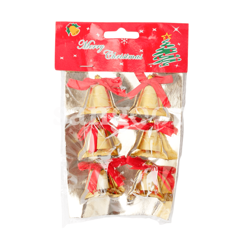 MERRY CHRISTMAS CLOCHE SAPIN 6PCS GM