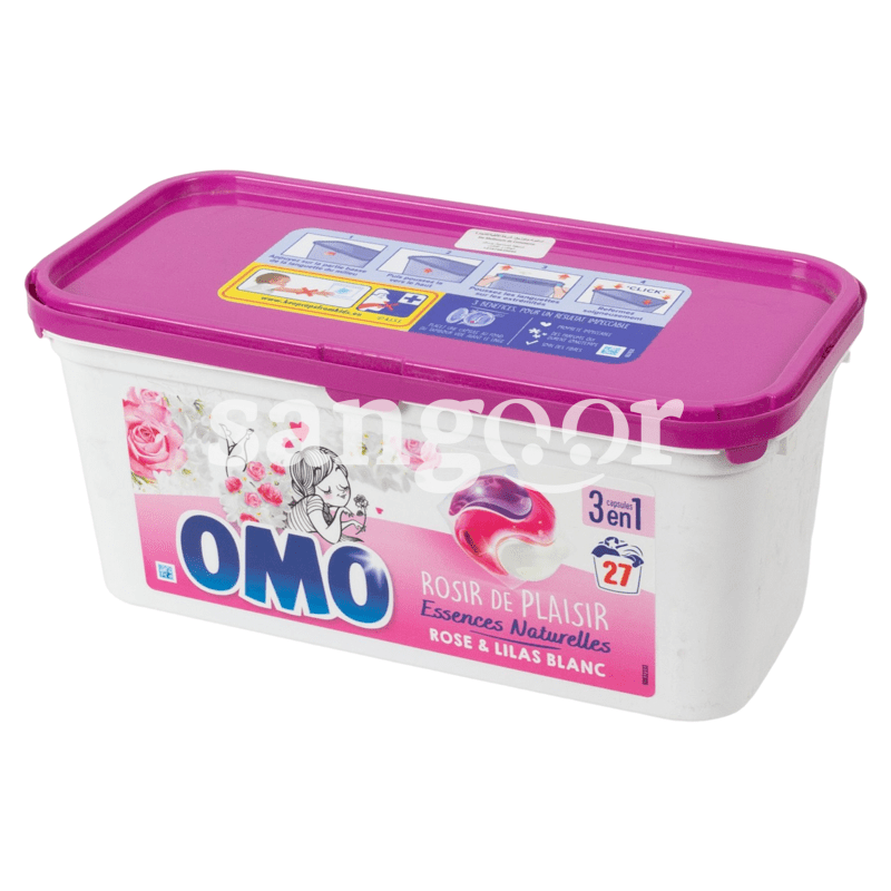 OMO CAPSULES 27 LAVAGES 3EN1 ROSE LILAS BLANC