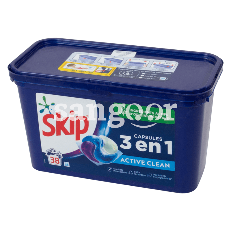 SKIP CAPSULES 38 LAVAGES 3EN1 ACTIVE CLEAN