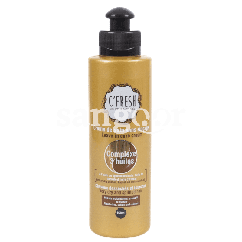 C FRESH CREME SANS RINCAGE 150ML COMPLEXE 3 HUILES CHEVEUX DESSECHES ET FOURCHUS-SANGOUR.TN-TUNISIE. C FRESH CREME SANS RINCAGE 150ML COMPLEXE 3 HUILES CHEVEUX DESSECHES ET FOURCHUS-SANGOUR.TN-TUNISIE.