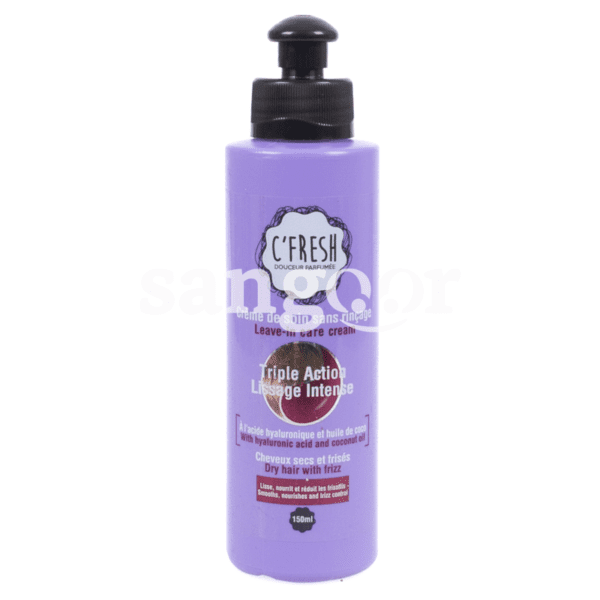 C FRESH CREME SANS RINCAGE 150ML TRIPLE ACTION LISSAGE INTENSE CHEVEUX SECS ET FRISES-SANGOUR.TN-TUNISIE.