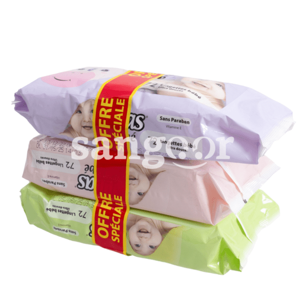 LILAS LINGETTES BEBE LOT DE 372PCS-SANGOUR.TN-TUNISIE.