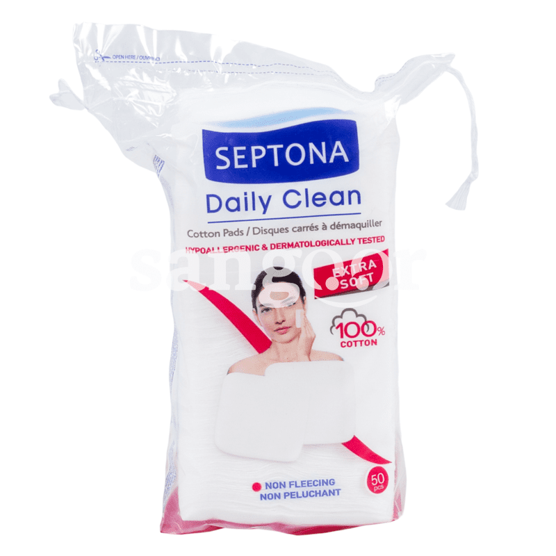 SEPTONA COTON A DEMAQUILLER CARRES 50PCS-SANGOUR.TN-TUNISIE. AQUILLER CARRES 50PCS-SANGOUR.TN-TUNISIE.