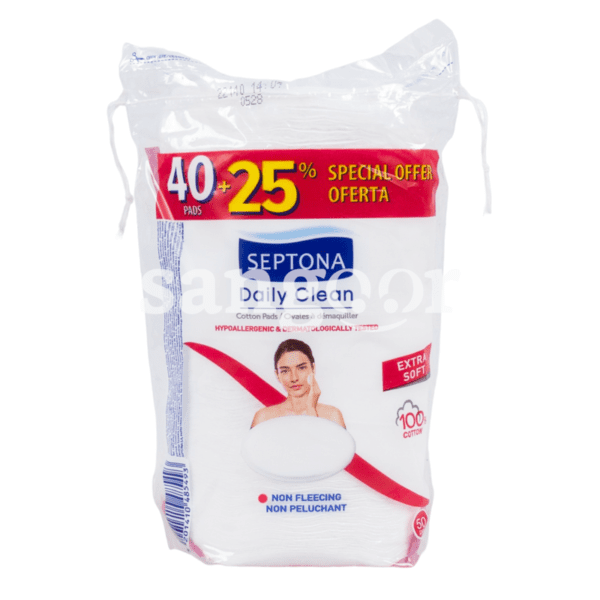 SEPTONA COTON A DEMAQUILLER OVALES 50PCS DONT 25% GRATUIT-SANGOUR.TN-TUNISIE.