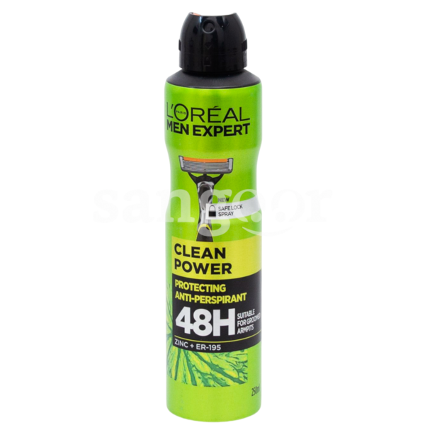 L OREAL DEODORANT 250ML CLEAN POWER-SANGOUR.TN-TUNISIE.