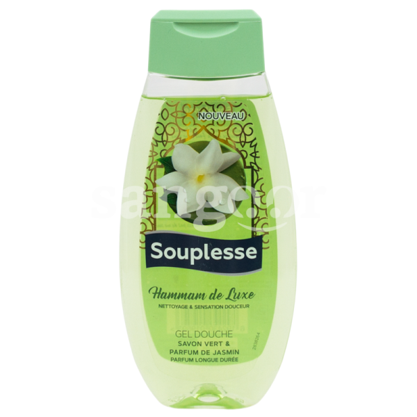 SOUPLESSE GEL DOUCHE 350ML SAVON VERT JASMIN-SANGOUR.TN-TUNISIE.