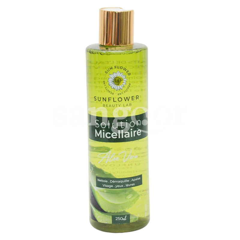 SUN FLOWER SOLUTION MICELLAIRE 250ML ALOE VERA-SANGOUR.TN-TUNISIE. SUN FLOWER SOLUTION MICELLAIRE 250ML ALOE VERA-SANGOUR.TN-TUNISIE.