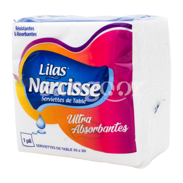 LILAS-NARCISSE-SERVIETTE-3030-BLANC-80PCS-1PLI.png Prix Tunisie