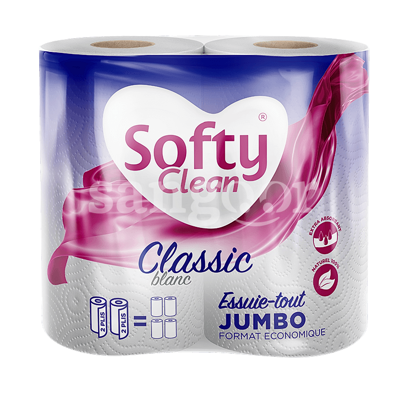SOFTY ESSUIE TOUT 2 ROULEAUX JUMBO CLASSIC SOFTY-ESSUIE-TOUT-2-ROULEAUX-JUMBO-CLASSIC-1.png Prix Tunisie