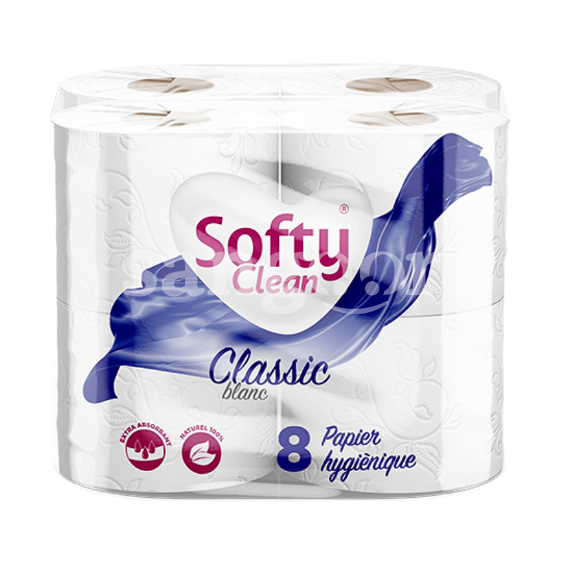 SOFTY PAPIER HYGIENIQUE 8 ROULEAUX CLASSIC SOFTY-PAPIER-HYGIENIQUE-8-ROULEAUX-CLASSIC-1.png Prix Tunisie